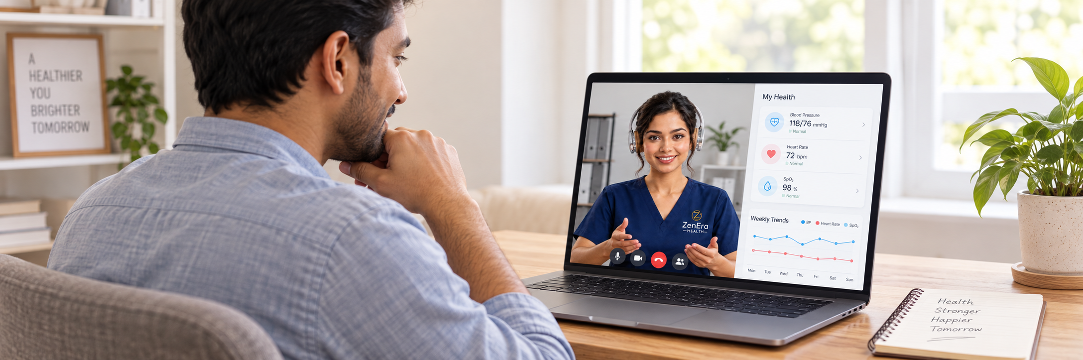 Video consultation with AI health assistant